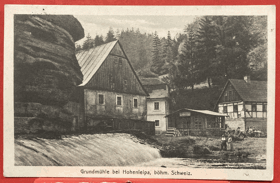 Dolský Mlýn Grundmühle Hohenleipa Pohled Pohlednice