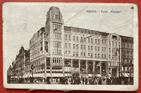 PRAHA Palác Koruna Pohled Pohlednice