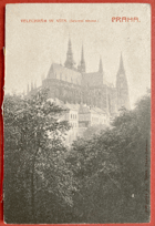 PRAHA Chrám sv. Víta severní strana Pohled Pohlednice