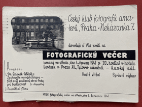 ČS. KLUB FOTOGRAFŮ Fotografický večer Pohled Pohlednice