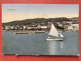 CRIKVENICA molo loď plachetnice Pohled Pohlednice