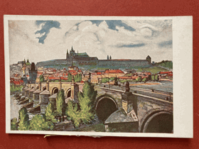 PRAHA Karlův most Hradčany Pohled Pohlednice