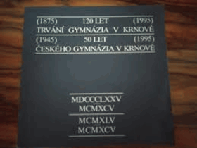 120 let trvání gymnázia v Krnov Krnově (1875-1995), 50 let českého gymnázia v Krnově (1845 ...