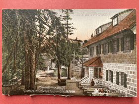 Dreisesselfels Restauration Třístoličník BAVORSKÝ LES Pohled Pohlednice