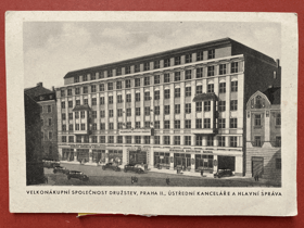 PRAHA TĚŠNOV Velkonákupní společnost družstev v Praze Pohled Pohlednice