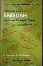 Common Errors in English and How to Avoid Them (Littlefield, Adams Quality Paperback No. 268)