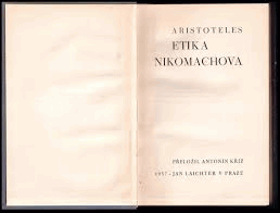 Etika Nikomachova Laichterova filosofická knihovna ; sv. 18
