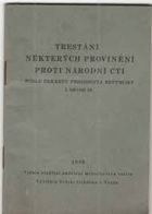 Trestání některých provinění proti národní cti podle dekretu presidenta republiky č. 138 ...