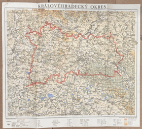 OKRES HRADEC KRÁLOVÉ 1.REPUBLIKA MAPA 1:100.000