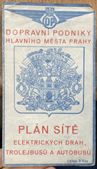 PLÁN SÍTĚ ELEKTR. DRÁHY TROLEJBUSY AUTOBUSY MAPA