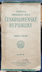 ČESKOSLOVENSKÁ REPUBLIKA MAPA 1:750.000