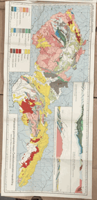 GEOLOG. MAPA + MAPA NALEZIŠŤ HORNIN RUD MINERÁLŮ ČSR
