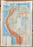 KOLUMBIE VENEZUELA PERU EKVÁDOR BOLÍVIE MAPA RUSKY! 1:5,000.000