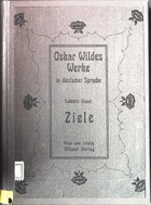 Oskar Wildes Werke in deutscher Sprache. 6. Band