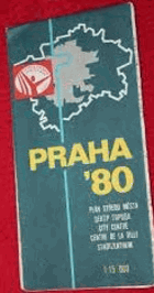 Praha 80 MAPA Plán středu města k Československé spartakiádě 1980