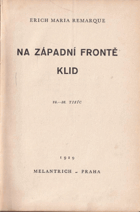 Na západní frontě klid