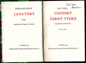 Chodský černý týden Pamětní záznamy Chodsko Chodenlan