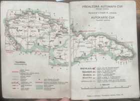 ČESKOSLOVENSKO-1.REPUBLIKA CCA 1935 AUTOMAPA