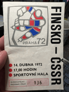 FINSKO ČSSR program utkání Praha 72 Hokej.mistrovství!