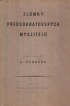 Zlomky předsokratovských myslitelů