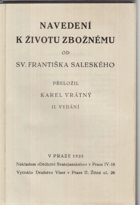 Navedení k životu zbožnému od sv. Františeka Saleského (Introduction a la vie dévote)