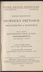 Vodárenství. Technický průvodce pro inženýry a stavitele. Sešit sedmý, Stavitelství vodní ...